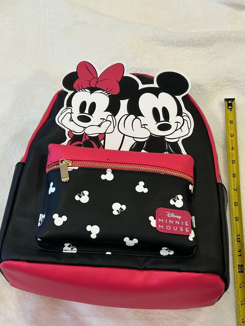 Disney Minnie Mouse Black Backpack with Front Pocket